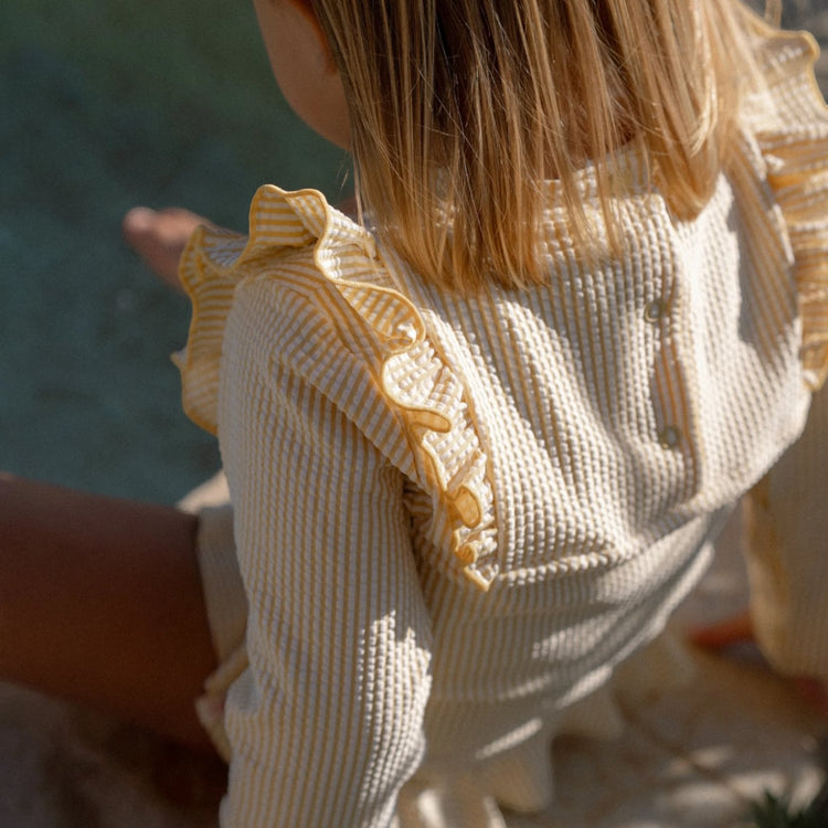 LITTLE DUTCH. Μπλουζάκι μακρυμάνικο με προστασία UV Ocean Treasures Yellow