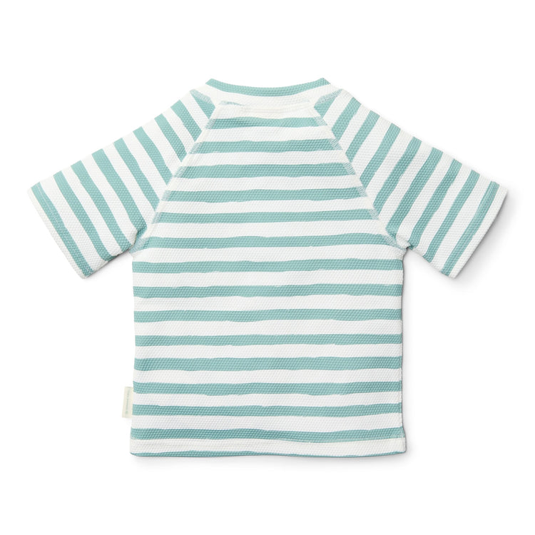 LITTLE DUTCH. Μπλουζάκι κοντομάνικο με προστασία UV Stripes Surf Blue