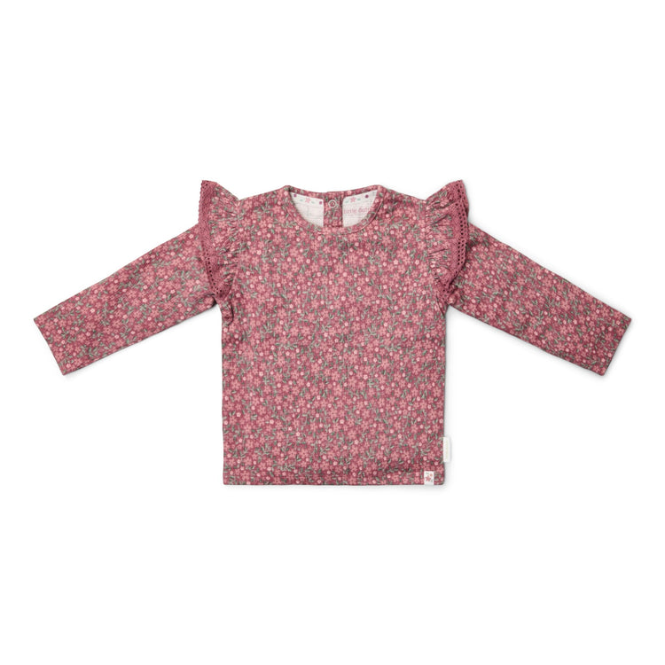 LITTLE DUTCH. Μπλουζάκι μακρυμάνικο με βολάν Rouge Flower