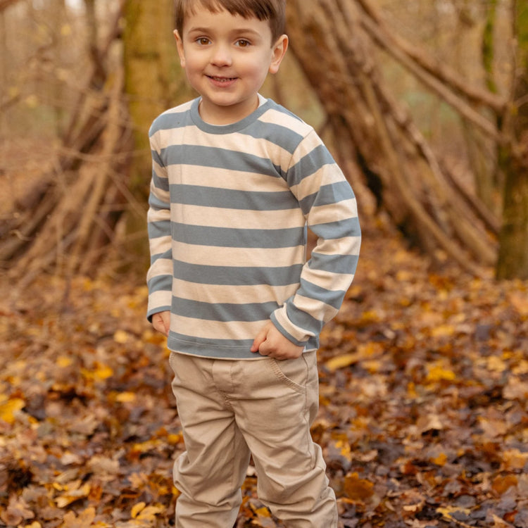 LITTLE DUTCH. Μπλουζάκι μακρυμάνικο Stone Blue Stripe