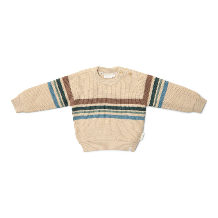 LITTLE DUTCH. Knitted sweater with stripes Sand