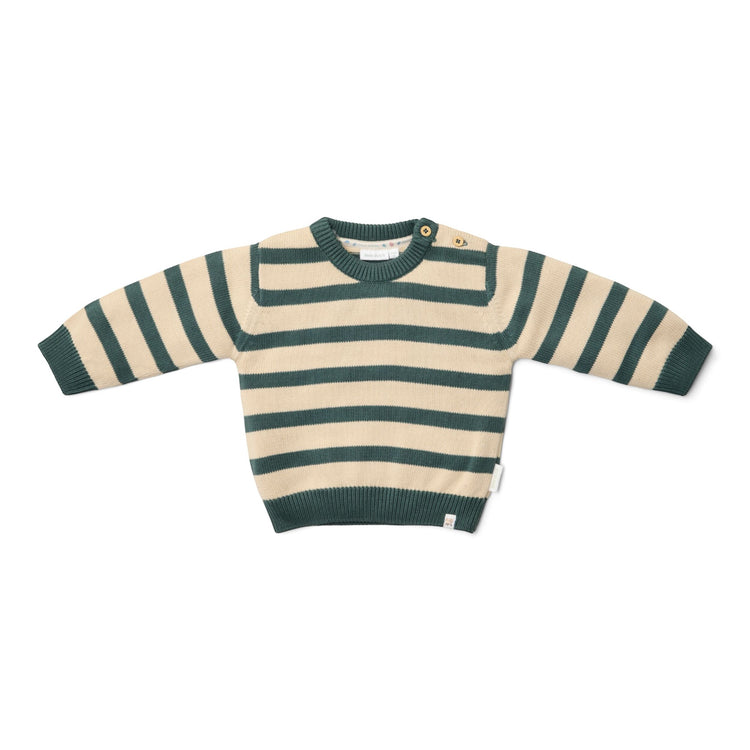 LITTLE DUTCH. Knitted sweater Balsam Green Stripe