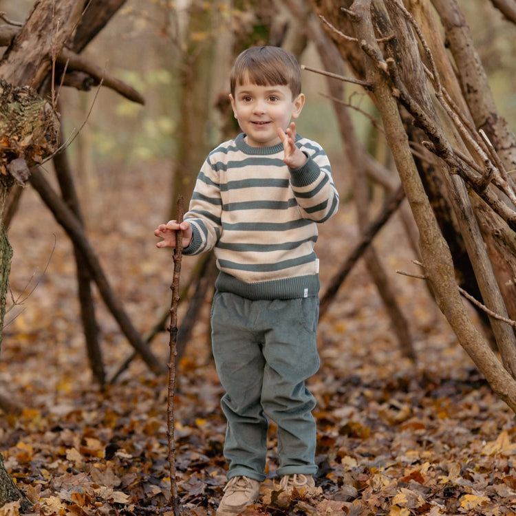 LITTLE DUTCH. Knitted sweater Balsam Green Stripe