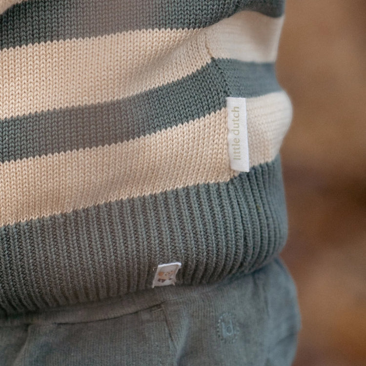 LITTLE DUTCH. Knitted sweater Balsam Green Stripe