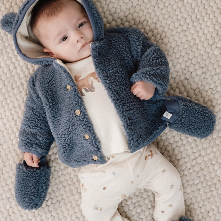 LITTLE DUTCH. Ζακέτα teddy Stone Blue