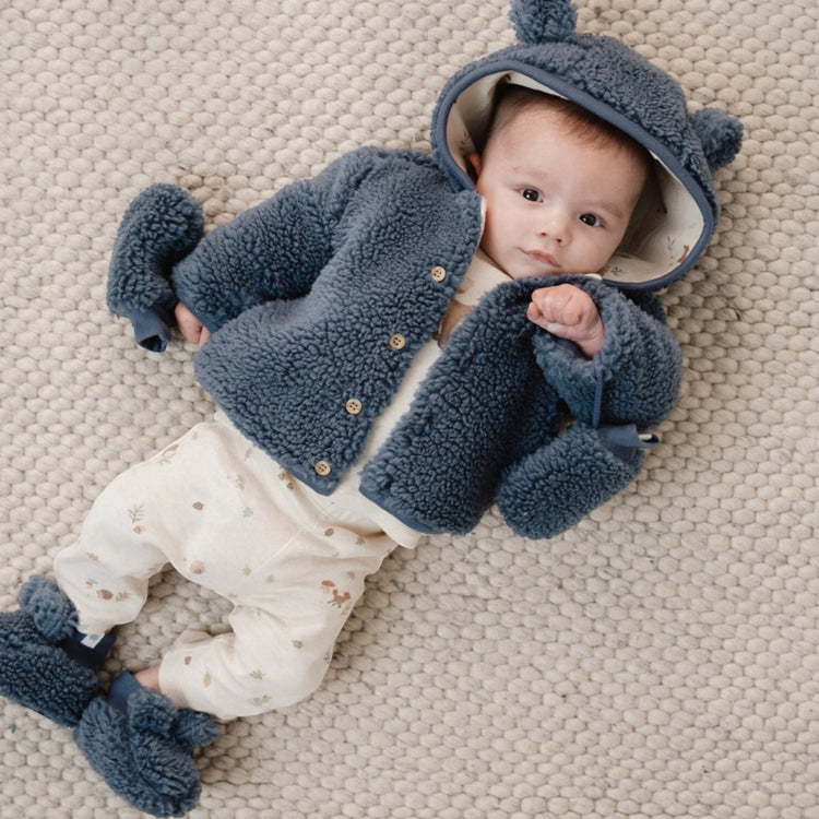 LITTLE DUTCH. Βρεφικά μποτάκια αγκαλιάς teddy Stone Blue