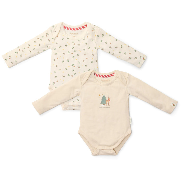 LITTLE DUTCH. 2-pack bodysuit long sleeves Little Christmas