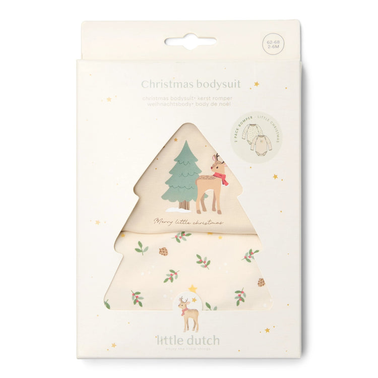 LITTLE DUTCH. 2-pack bodysuit long sleeves Little Christmas
