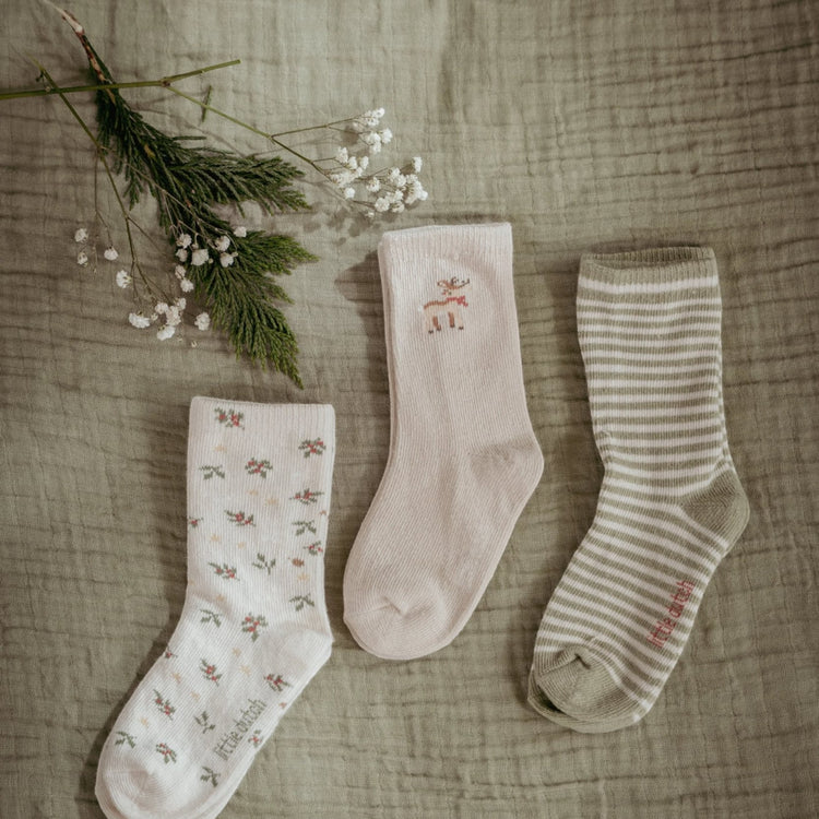 LITTLE DUTCH. Σετ 3 ζευγάρια κάλτσες Little Christmas