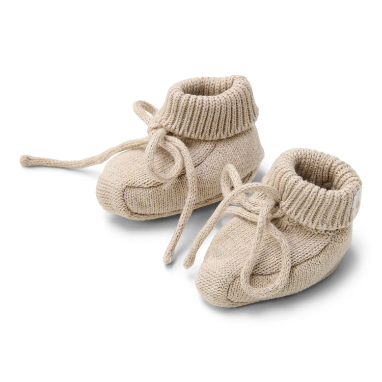 LITTLE DUTCH. Knitted booties Soft Beige Melee NOOS