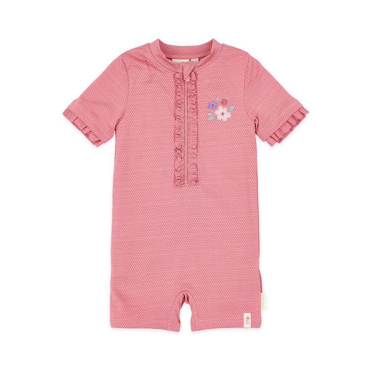 LITTLE DUTCH. Short Sleeve Swimsuit Dreamy Pink Sparkle