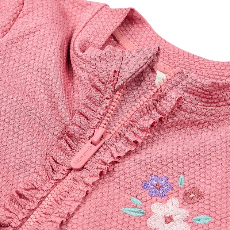 LITTLE DUTCH. Short Sleeve Swimsuit Dreamy Pink Sparkle