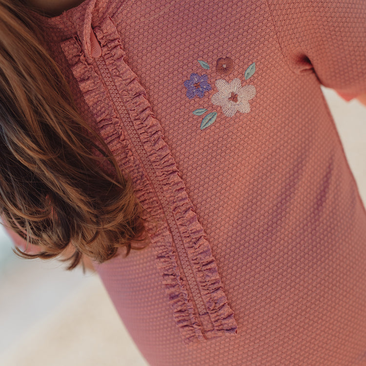 LITTLE DUTCH. Short Sleeve Swimsuit Dreamy Pink Sparkle