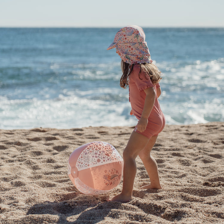 LITTLE DUTCH. Short Sleeve Swimsuit Dreamy Pink Sparkle