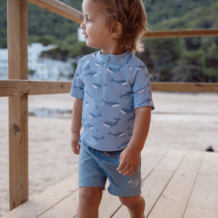 LITTLE DUTCH. Μπλουζάκι κοντομάνικο με προστασία UV Ocean Splash