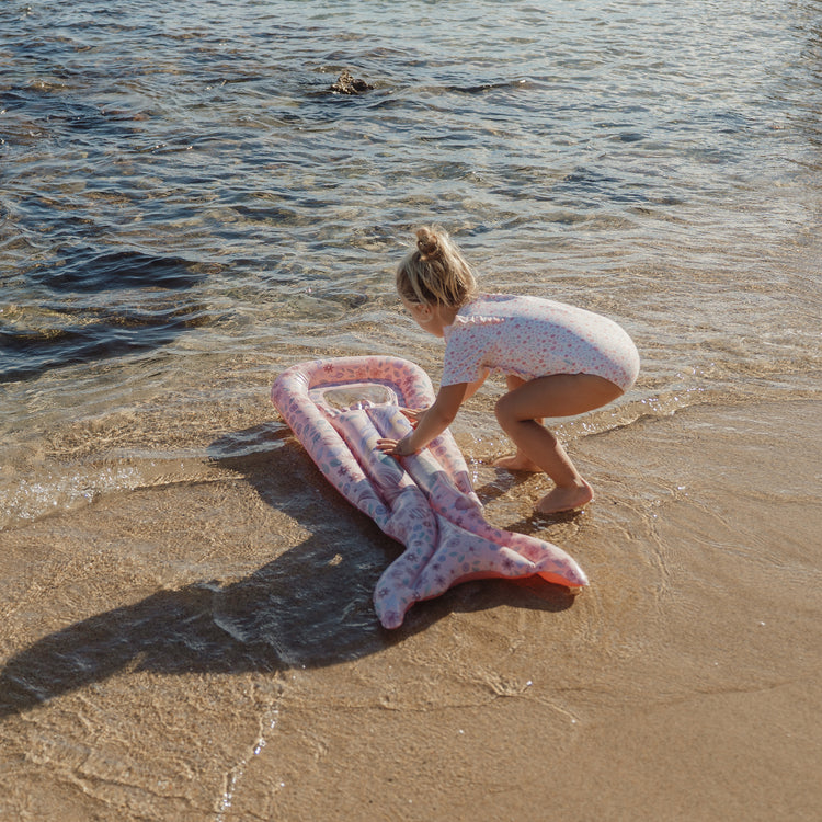 LITTLE DUTCH. Short-Sleeve Swimsuit with Ruffles Dreamy Flowerfield
