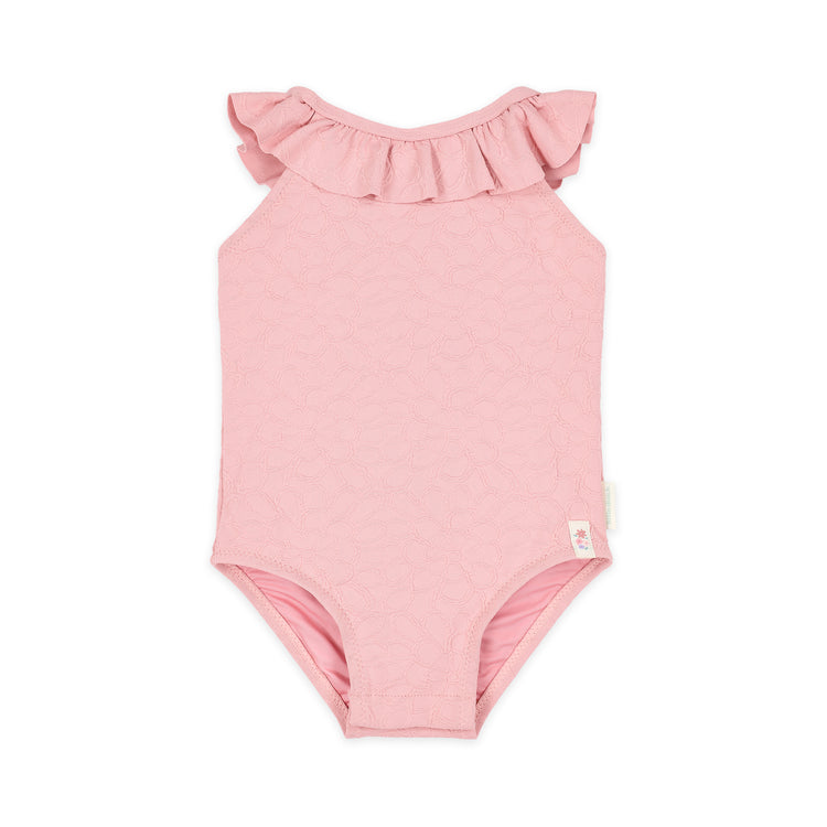 LITTLE DUTCH. Swimsuit with Ruffles Dreamy Pink Rose