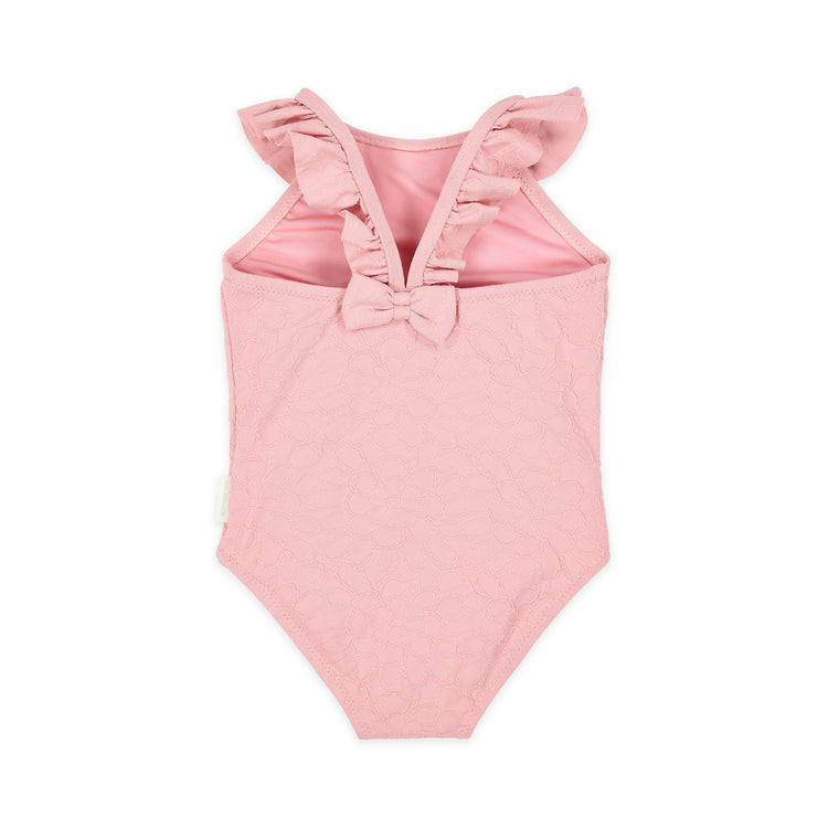 LITTLE DUTCH. Swimsuit with Ruffles Dreamy Pink Rose