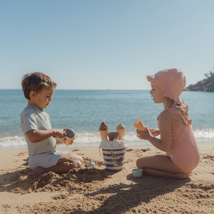 LITTLE DUTCH. Swimsuit with Ruffles Dreamy Pink Rose