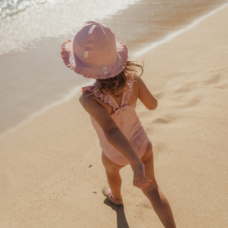 LITTLE DUTCH. Swimsuit with Ruffles Dreamy Pink Rose