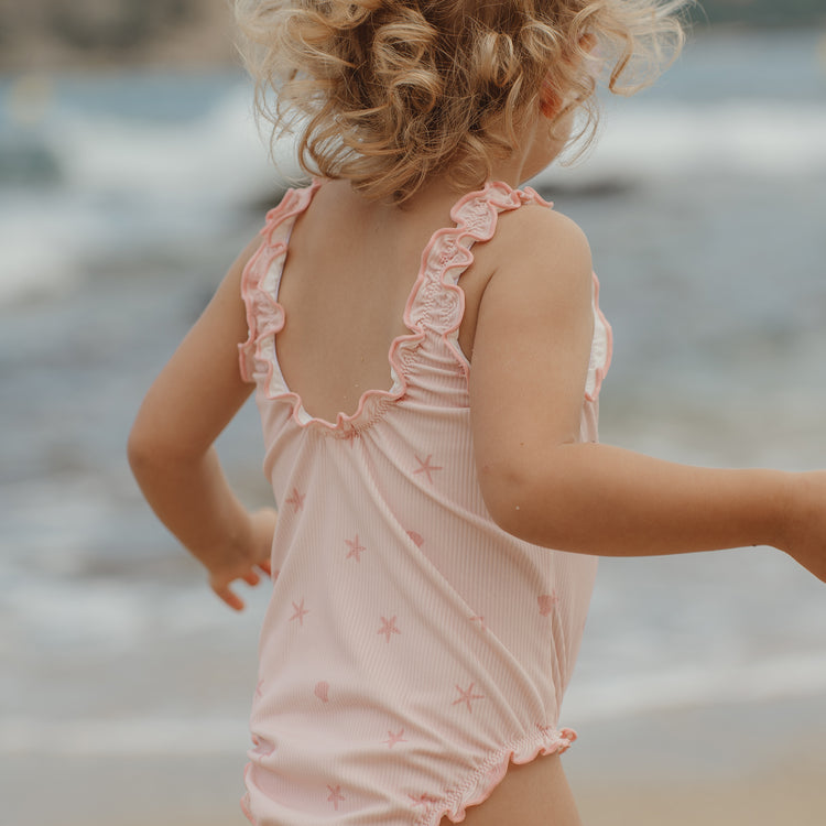 LITTLE DUTCH. Ολόσωμο μαγιό με βολάν Dreamy Seashells