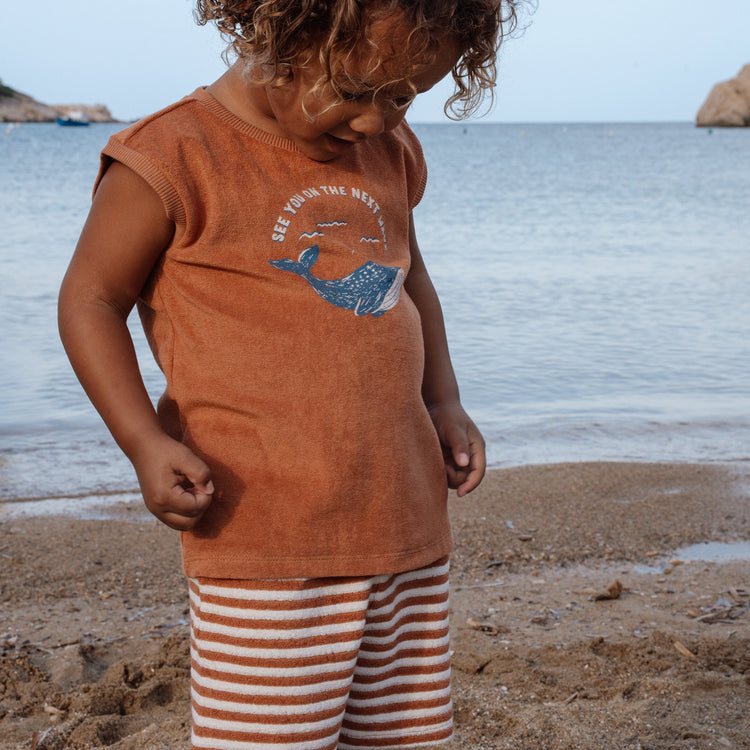 LITTLE DUTCH. Singlet and Shorts Ocean World Brown