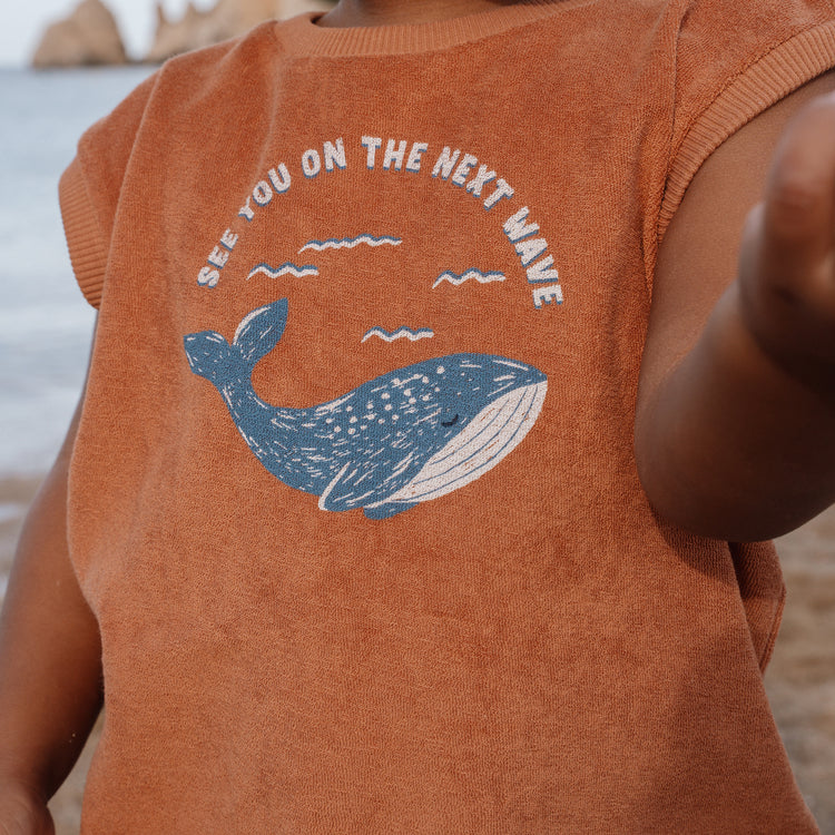 LITTLE DUTCH. Singlet and Shorts Ocean World Brown