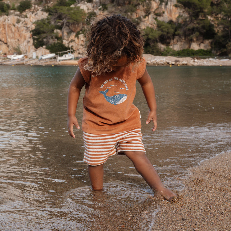 LITTLE DUTCH. Singlet and Shorts Ocean World Brown