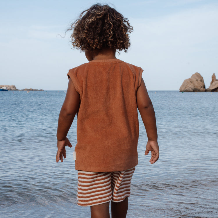 LITTLE DUTCH. Singlet and Shorts Ocean World Brown
