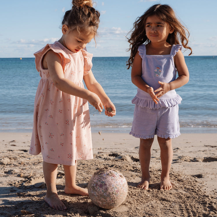LITTLE DUTCH. Σετ μπλουζάκι και κοντό παντελονάκι πετσετέ Dreamy Purple