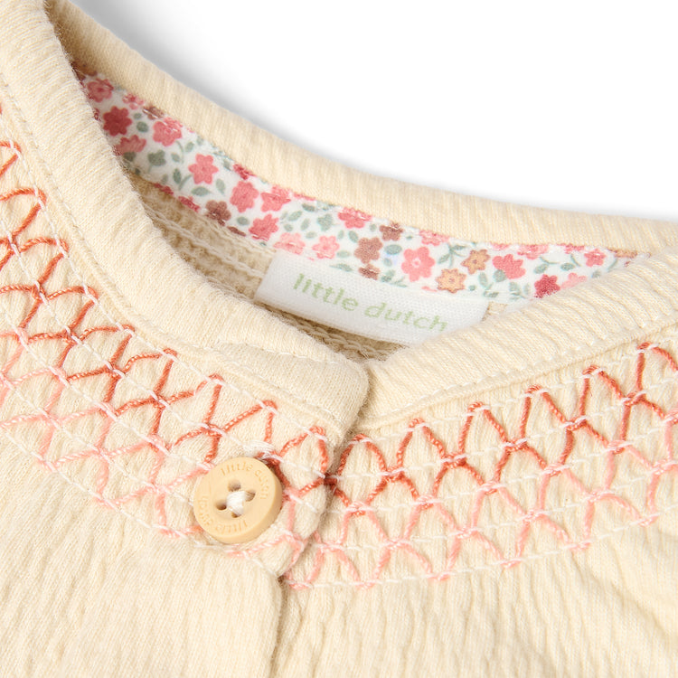 LITTLE DUTCH. Μπλουζάκι μακρυμάνικο με κουμπάκια Vanilla