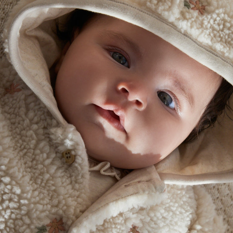 LITTLE DUTCH. Ζακέτα teddy Sand Flowers