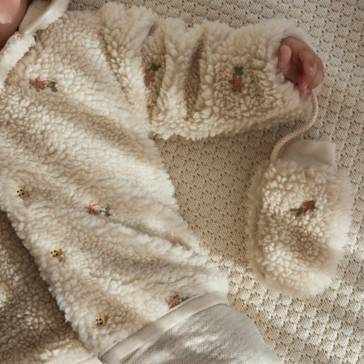 LITTLE DUTCH. Ζακέτα teddy Sand Flowers