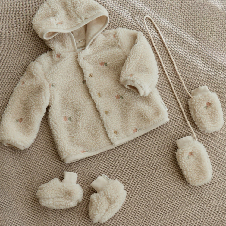 LITTLE DUTCH. Ζακέτα teddy Sand Flowers