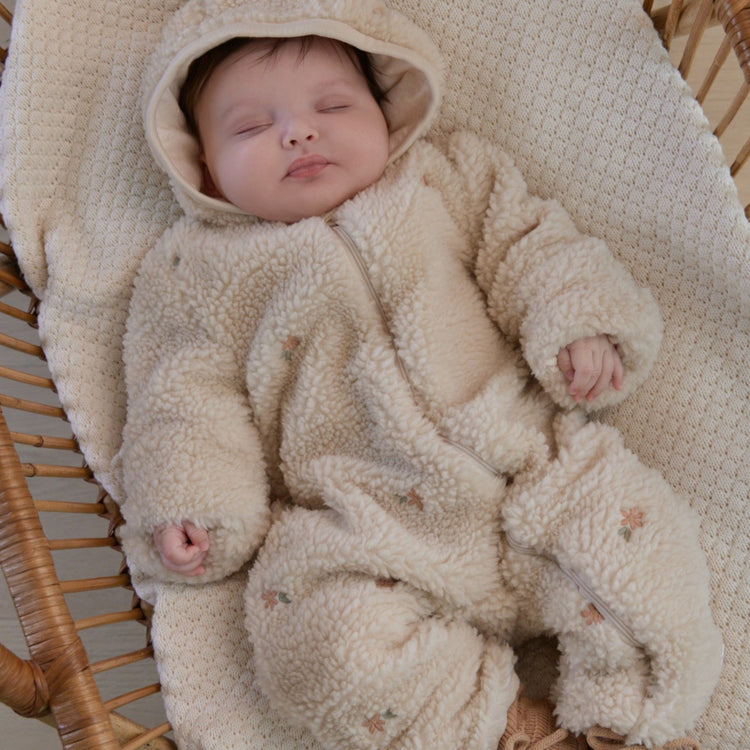 LITTLE DUTCH. Teddy one-piece suit Sand Flowers