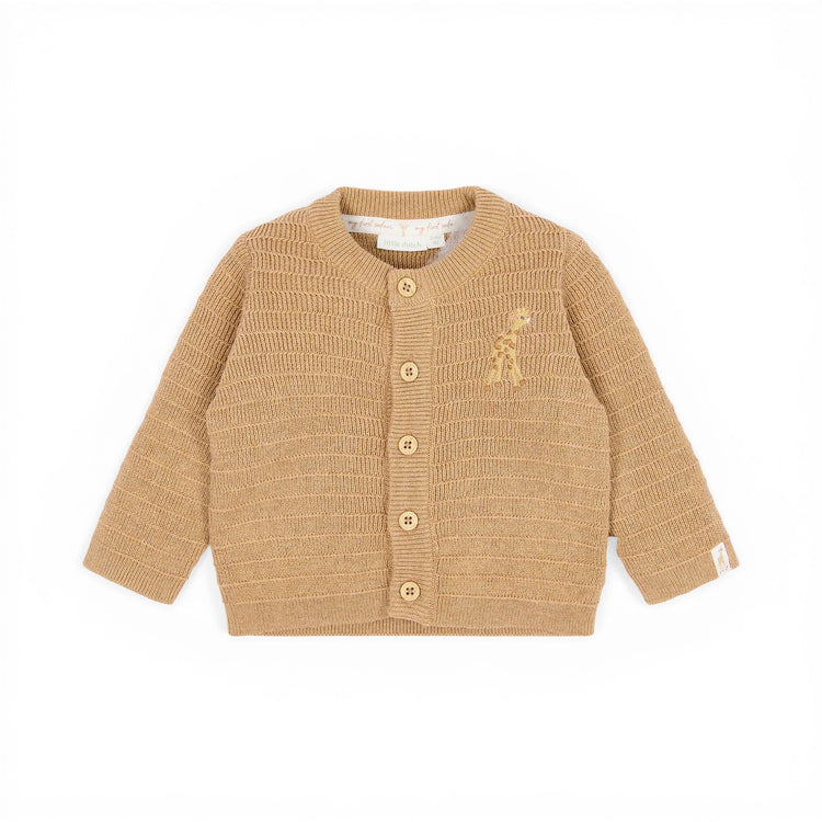 LITTLE DUTCH. Knitted wrap cardigan Soft Tan