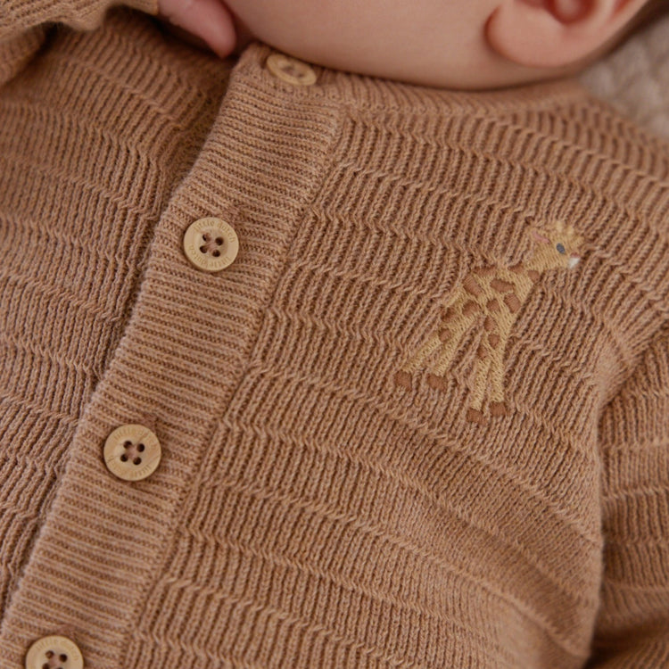 LITTLE DUTCH. Knitted wrap cardigan Soft Tan