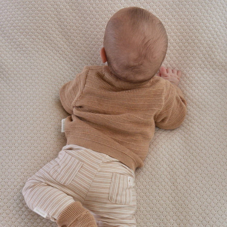 LITTLE DUTCH. Knitted wrap cardigan Soft Tan