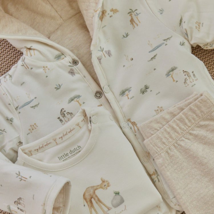 LITTLE DUTCH. Reversible cardigan Vanilla melee