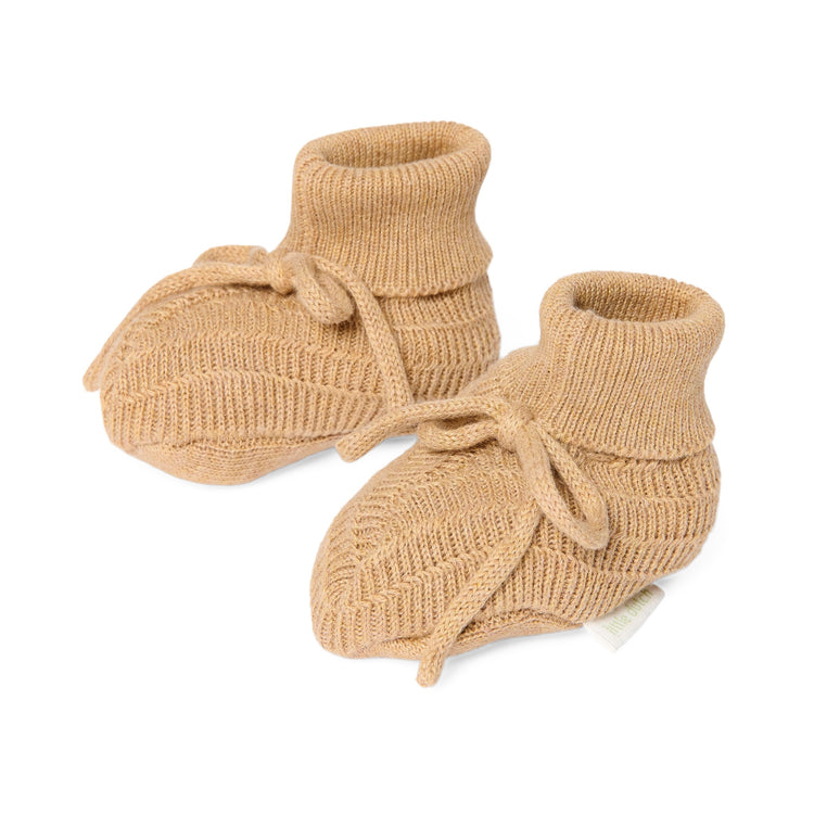 LITTLE DUTCH. Knitted booties Soft Tan