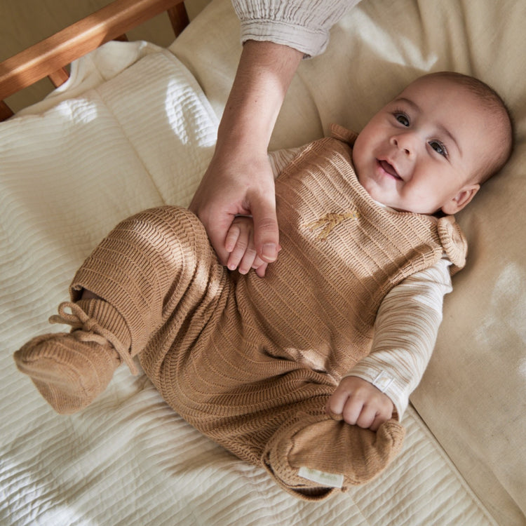 LITTLE DUTCH. Knitted booties Soft Tan