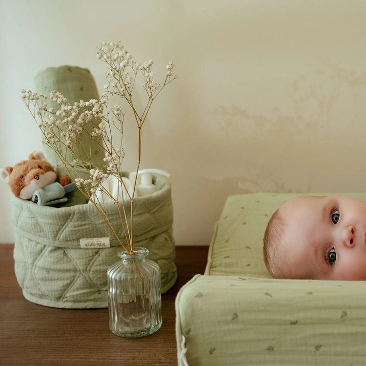 LITTLE DUTCH. Καλάθι αλλαξιέρας καπιτονέ μικρό Pure Sage