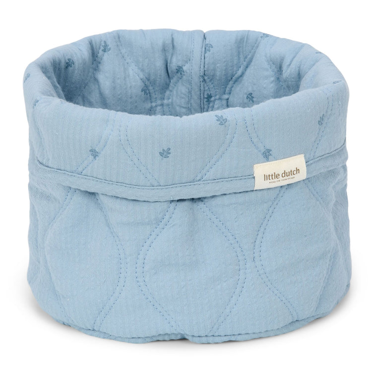 LITTLE DUTCH. Storage basket quilted small Pure Denim Blue