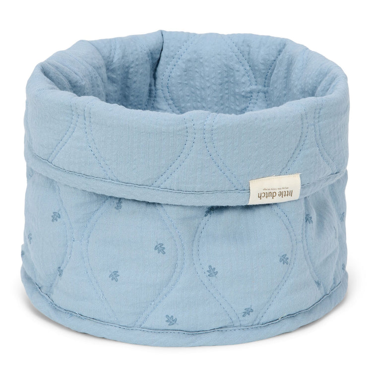 LITTLE DUTCH. Storage basket quilted small Pure Denim Blue
