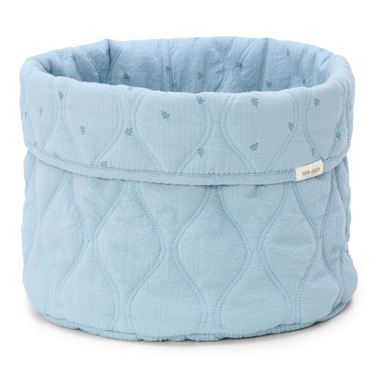 LITTLE DUTCH. Καλάθι αλλαξιέρας καπιτονέ μεγάλο Pure Denim Blue