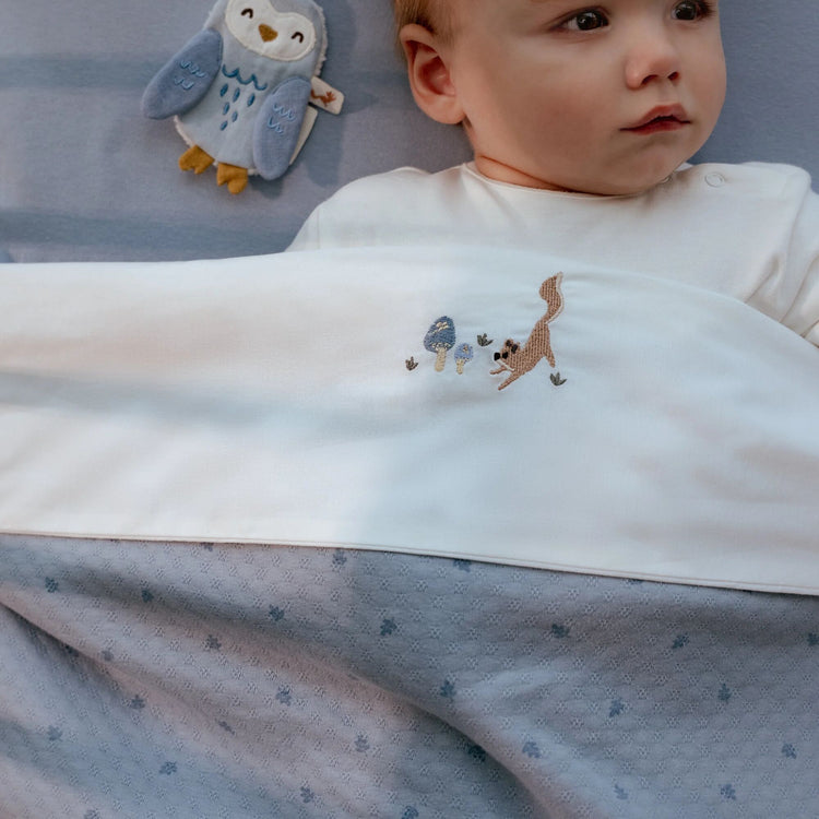 LITTLE DUTCH. Cot summer blanket Pure Denim Blue 110x140
