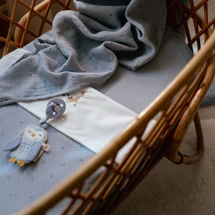 LITTLE DUTCH. Cot summer blanket Pure Denim Blue 110x140