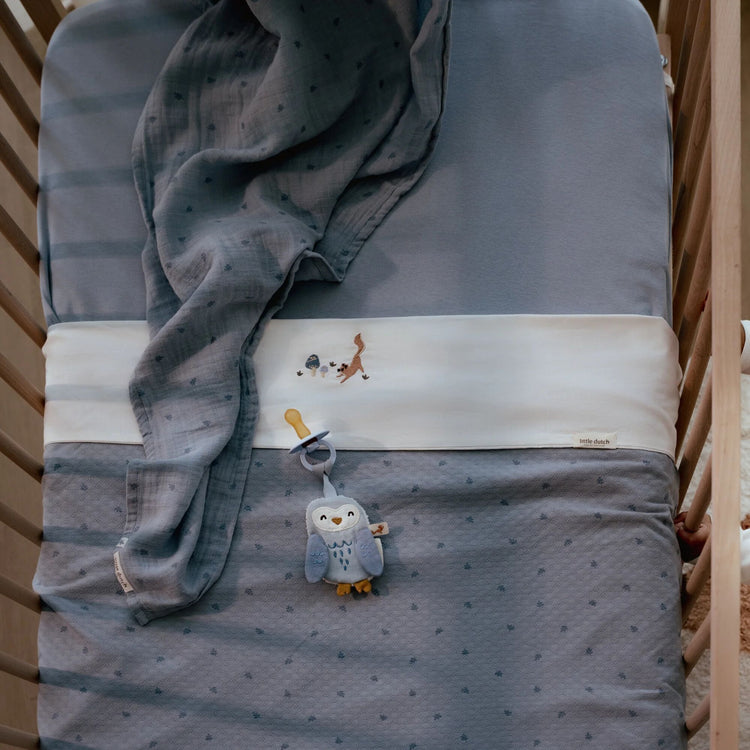 LITTLE DUTCH. Bassinet summer blanket Pure Denim Blue 70x100
