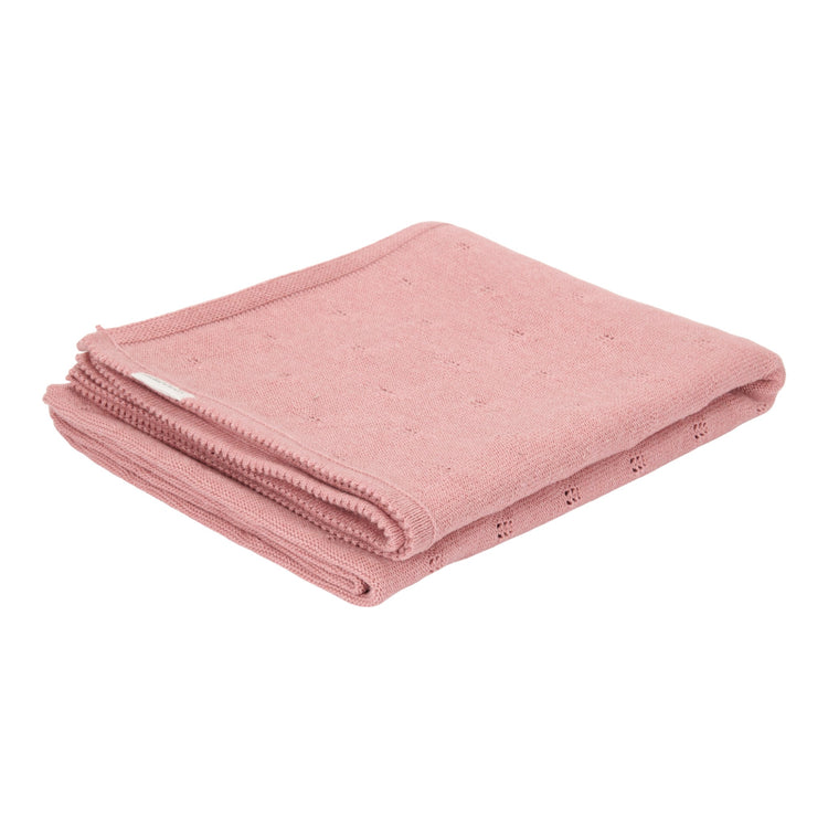 LITTLE DUTCH. Knitted bassinet blanket Pure Pink Blush