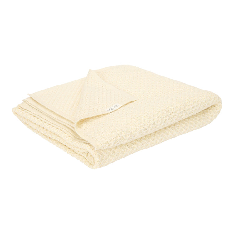 LITTLE DUTCH. Knitted cot blanket Pure Soft White